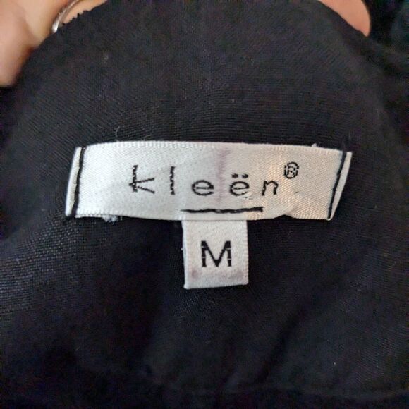 Velvet Top M Black Velour Blouse Button Whmsigoth Laggenlook 3/4 Sleeve Flowy - Picture 9 of 11